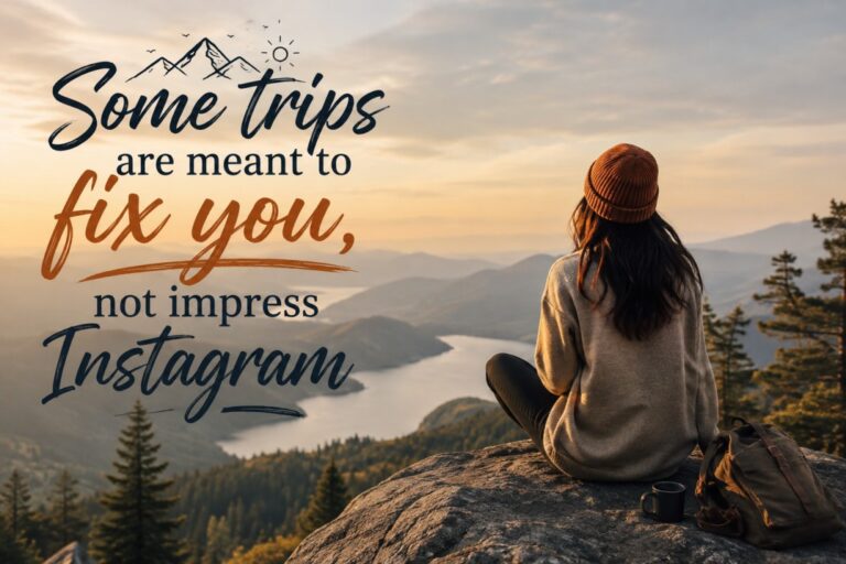 Some trips are meant to fix you, not impress Instagram